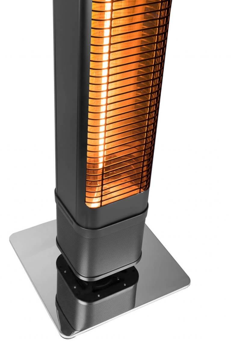 8713415334562 Heat and Beat Tower Terrassenheizung Carbon mit Musik und LED-Lampen